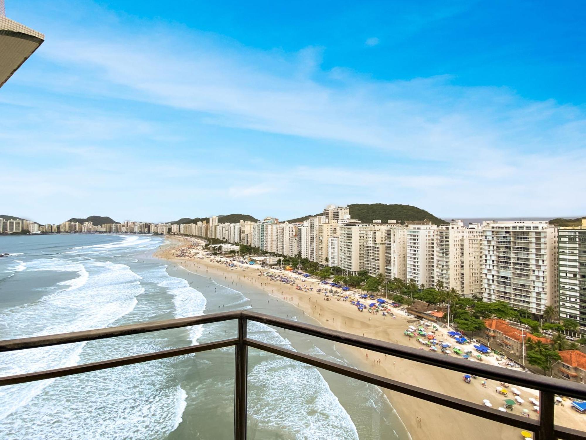 Vista Incrivel Beira-Mar Espacoso 4 Qts Ac Guarujá Esterno foto